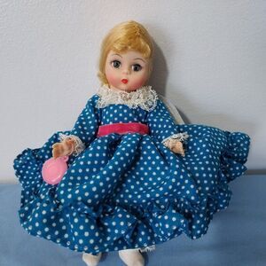 Madame Alexander Miss Muffet Doll 8" Polka Dot Ruffled Dress Blond Hair